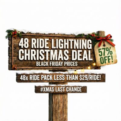 ⚡LIGHTNING⚡ Black Friday PRICES. 57%OFF! 48xRidePack LessThan$29/Ride! #xmas LAST CHANCE