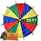 Donation: GSi Kids Play Parachute Rainbow Parachute Toy Tent Game for Children Gymnastics Cooperative Play and Outdoor Playground Activities (35 Feet)