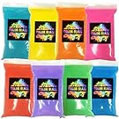 Donation: Color Blaze Holi Colored Powder - 1 lb of Each Color - Pink, Red, Orange, Yellow, Green, Teal, Blue, Purple - for Fun Runs, Toss, Rangoli, Color War, Party & Festivals - Total Pack of 8 Pounds