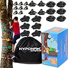 Donation: Hyponix Ninja Tree Climbing Kit – 16 Large Rock Holds & 8 Ratchets, 10-Minute Setup, Thicker Textured Grips, Supports 250lbs, CPC Certified Safety, Portable Bag – Backyard Fun & Ideal Gift for Kids