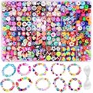 Donation: 1000PCS Polymer Clay Beads Bracelet Making kit, 24 Style Cute Fun Beads Fruit Flower Animal Cake Butterfly Heart Beads Charms for Jewelry Necklace Earring Making DIY Accessories for Women Girls