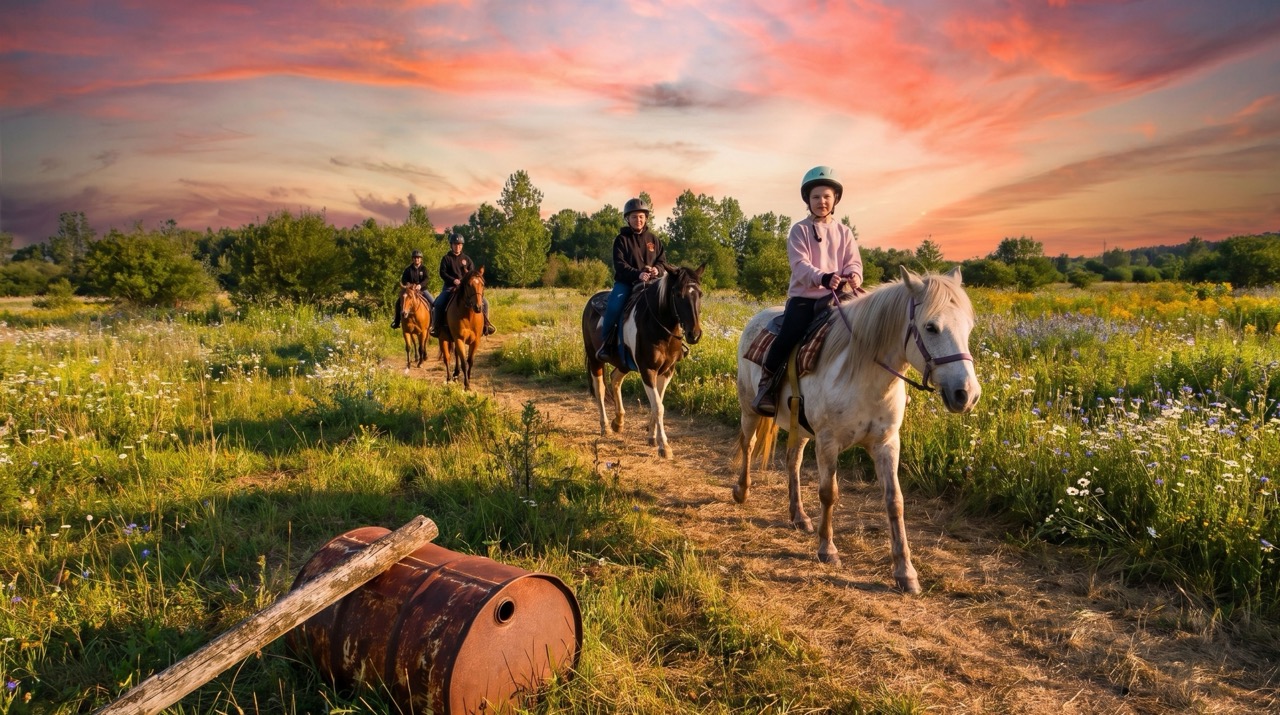 Sunset horseback ride at Autumn's Gate