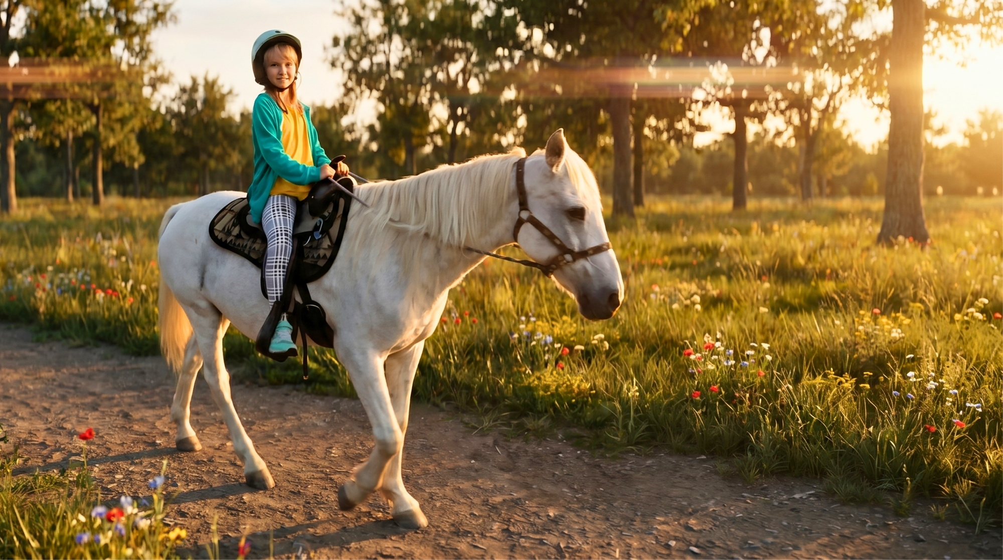 Horseback rider enjoying an evening trail ride in Niagara County New York