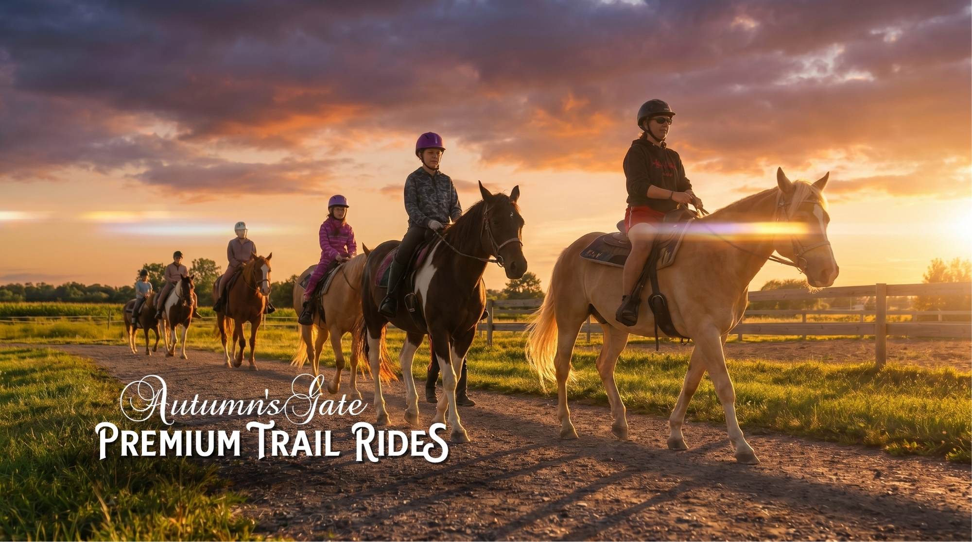 Premium horseback trail riding experience at Autumn's Gate Farm